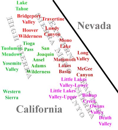 High Sierra Location Portfolios Map